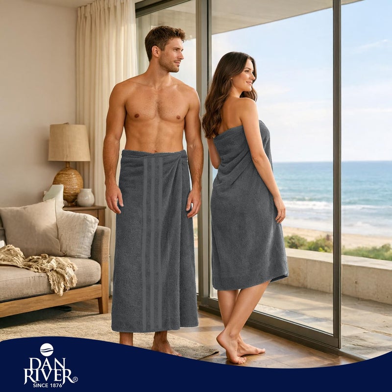 DAN RIVER 2 Pack Luxury Bath Sheets 35x70, 600 GSM, Soft & Quick Dry 100% Ring Spun Cotton Towels Ideal for Hotels, Spas, Gyms & Salons Extra Large, Gray - Image 2